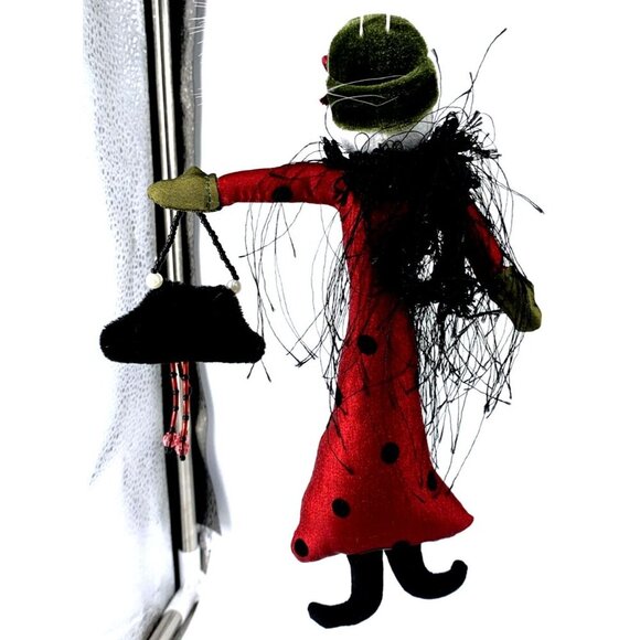 Snow Lady Snow Woman Snowman Plush Whimsical Christmas Ornament 8.5" - Picture 3 of 3